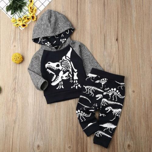 Boy Set 2021 Spring Clothes 2Pcs Newborn Baby Boys Cotton Top Hooded Sweatshirt Pants Leggings Outfits Clothes 0-4Years