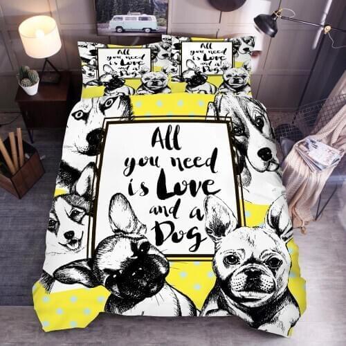 Cute Pug Bedding Set 3d Animal Printed Down Bedding Set Domestic Bedding Set 2/3 Pillowcase Bed Set