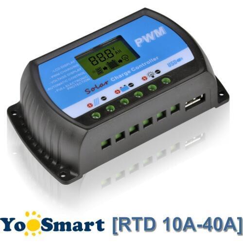 PWM 10A 20A 30A 40A Solar Charge Controller 12V 24V Auto Solar Controllers LCD Display 5V USB Hot Selling Regulater