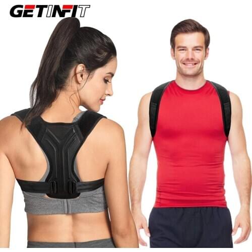 Getinfit Posture Corrector for Men & Women - Back Support - Adjustable Upper Back Brace for Clavicle Support, Back Straightener