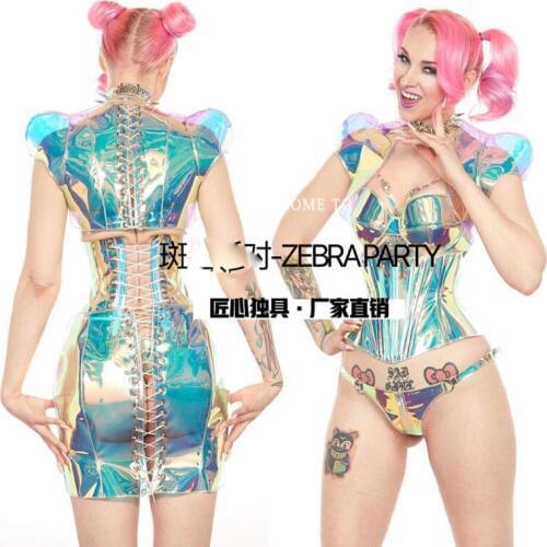 Halloween cosplay Party nightclub costumes women laser illusion perspective sexy Gogo costumes bar new Ds costume