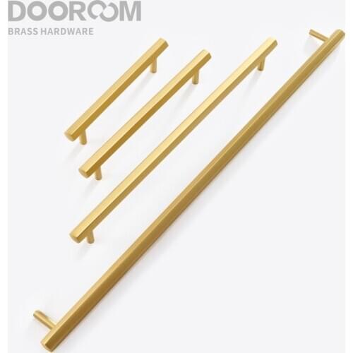 Dooroom Brass Hexagon Furniture Handles Long Modern Pulls Cupboard Wardrobe Dresser Shoe Box Drawer Cabinet Knobs