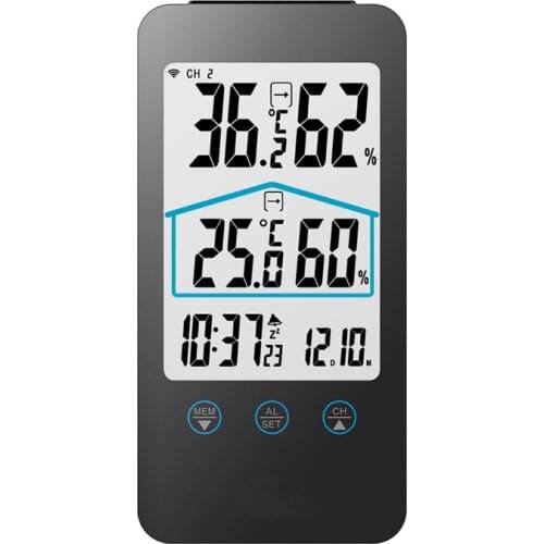 Touch Screen Weather Station + Outdoor Forecast Sensor Backlight Digital Thermometer Hygrometer Wireless Indoor Forecast Sensor