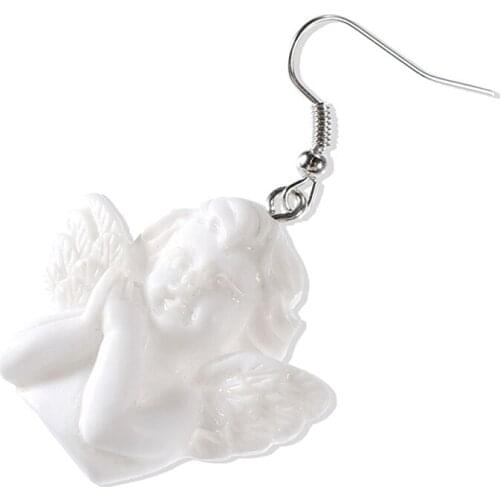 Cute Cupid Angel Pendant Drop Earring Vintage Angel Drop Earrings Punk Jewelry For Women Girl Jewelry Gifts