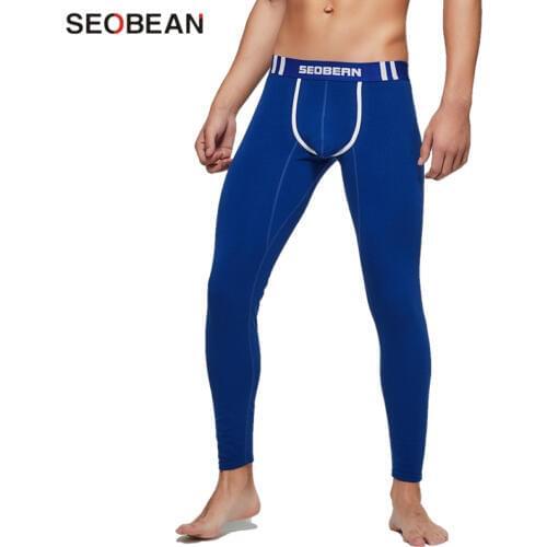 SEOBEAN Mens Thermal Underwear For Men Winter Long Johns Plus Velvet Warm Pants Slim Fit Long Johns Male Leggings