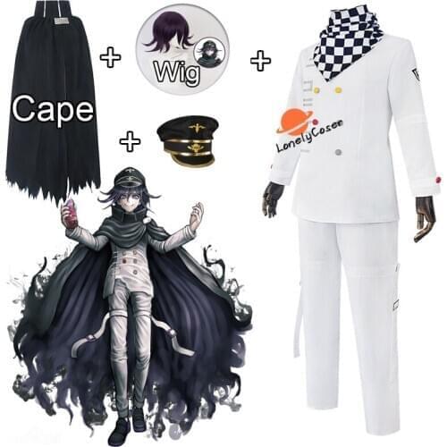 Anime Danganronpa V3 Kokichi Oma Cosplay Costume Wig Coat Pants Cloak Hat Scarf Halloween Christmas Party Suit Uniform Men