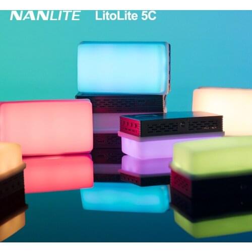 Nanlite Nanguang LitoLite 5C RGB Photography Lighting Mini LED Light 2700k-7500k CCT Selfie Light for DSLR Camera Video Photo