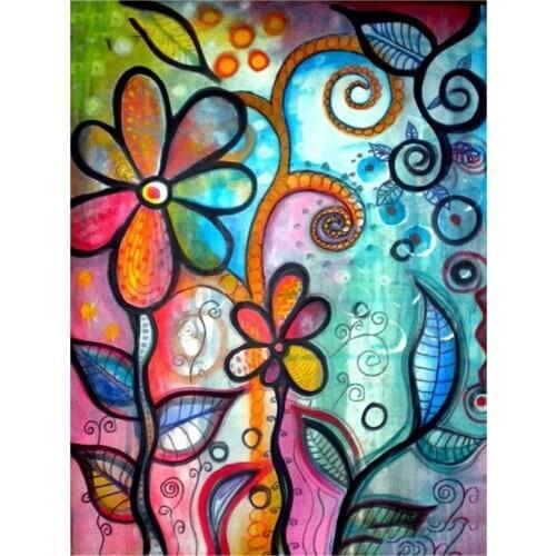 New Product Square 5D Beautiful Abstract Flower Diamond Painting Embroidery Cross Stitch Rhinestone Inlaid Home Decoratio FC563