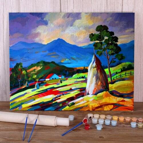 Landscape Summer DIY Painting By Numbers Set Acrylic Paints 50*70 Canvas Pictures Handmade For Handicraft