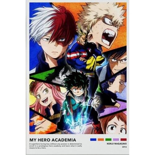 HD Printed My Hero Academy Poster Wall Art Japan Anime Characters Canvas Painting Home Decor Bedroom Background Pictures Framed