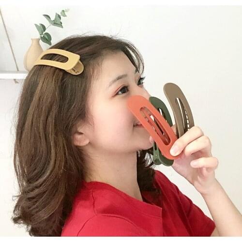 Hollow Frosted Hair Clip Large Duckbill Clip Korean Side Clip Back Head Hair Big Clips Female заколки Hair Accessories For Women