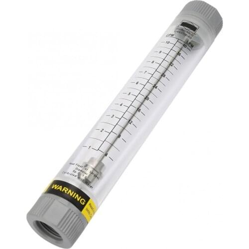 Liquid Flow Meter LZM-20G 1-10GPM Acrylic Plexiglass Tube Type Liquid Flowmeter Flow Meter for Water G1-3/4"
