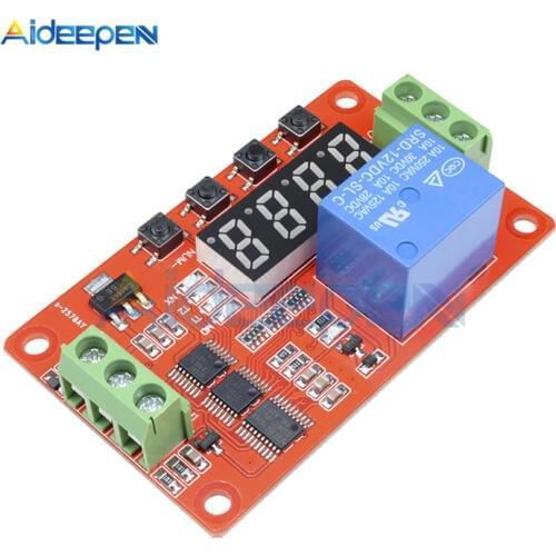 DC 12V Time Relay Self-lock LED Digital Time Delay Relay PLC Cycle Timer Relay Control Switch Car Real Timing Relay Pulse Signal
