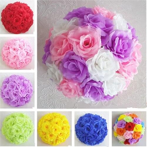 Romantic Classic Theme Wedding Decor Kissing Balls Hanging Ornament Artificial Rose Flower Ball 20 cm 8" Hot Sale