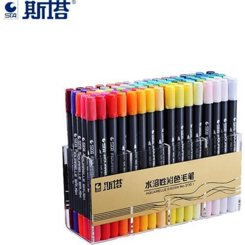 STA 80 Colors Double Head Artist Soluble Colored Sketch Drawing Paint Manga Design Art Supplies