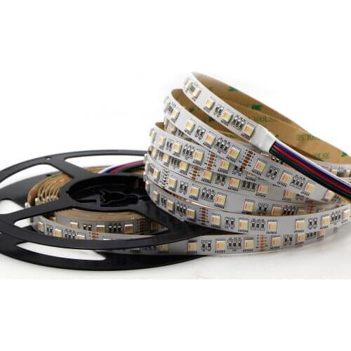 5m LED RGB Dimmable Strip RGBCCT RGBWW 5 IN 1 Full Color Temperature Dimming Smart Tape RGB+White+Warm White 96 LEDS/m 12v 24v