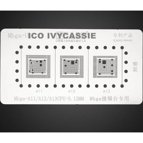 A11 A12 A13 CPU BGA Stencil For iPhone 8 X XS Max 11 Pro Bottom Layer IC Reballing Pin Solder Tin Plant Net Steel Mesh MBGA-U4
