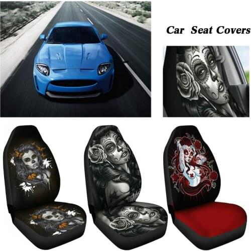 Universal Car Front Seat Cover Printed Fashion Beauty Auto Seat Cover Universal Fiber Four Seasons Car Seat Cushion Protector