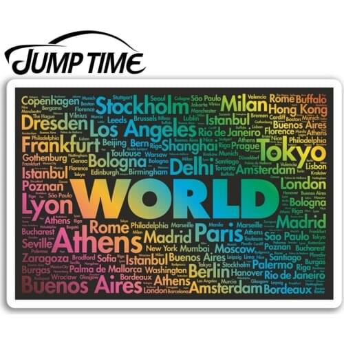 Jump Time for World Travel Vinyl Stickers Holiday Fun Sticker Laptop Luggage Decal Rear Windshield Waterproof Car Accessories