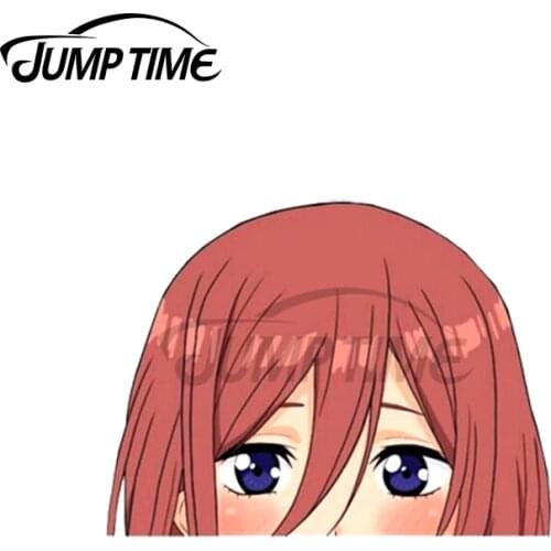 Jump Time 13 x 11cm For Miku Nakano Peeker Personality Creative Car Stickers Repair Decal Graffiti Sticker Laptop Decoration