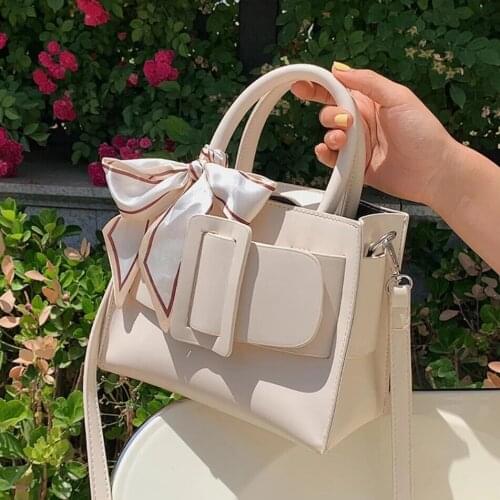 Ribbon Tote Bag 2021 Summer New High-quality PU Leather Womens Designer Handbag Luxury brand Shoulder Messenger Bag Travel Bag