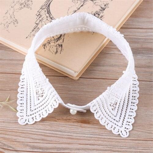 New Women Hollow out Fake Collar Blouse Vintage Detachable Shirt Collar False Collar Lapel Blouse Top Women Clothes Accessories