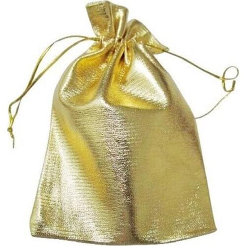 11*16cm 50pcs Handmade Gold Drawstring Bags For Wedding/Party/Gift/bracelets/necklace Pouches Jewelry Packaging Display Bags