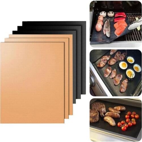 1/2PCS Non-stick BBQ Grill Mat 40 * 33cm Baking Mat Cooking Grilling Sheet Heat Resistance Easily Cl