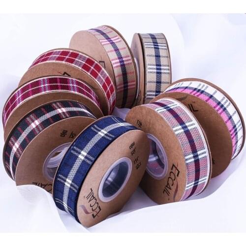 10 yards gradient lattice checkered ribbon diy bow tie hair bow decoration bouquet packaging top hat clothing accessories ribbon