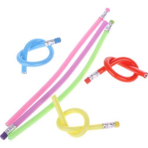 12Pcs Flexible Bendy Pencils Kids Toy Bendable Writing Pencil Set Party Favor Pencils School Supplies Christmas Gifts