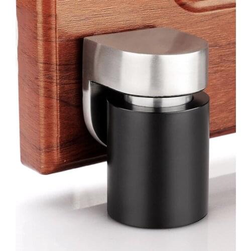 304Stainl Solid Stainless Steel Door Stop Heavy Door Retainer Cylindrical Floating Magnetic Door Stopper Furniture Door Hardware