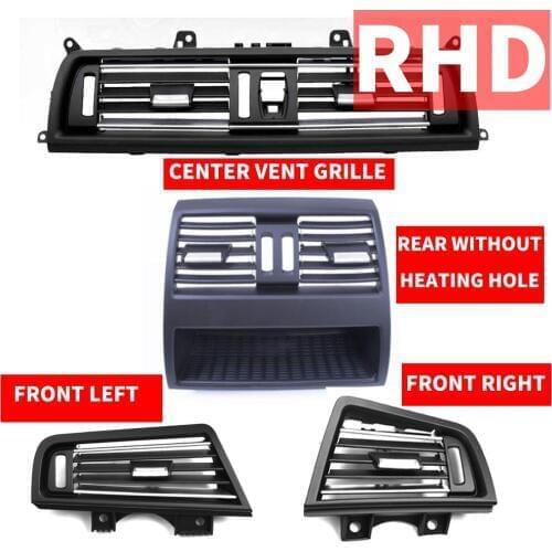 4x RHD Front Left Right Center Rear Not Hole Air Condition Vent Grille Outlet Panel Chrome Plate For BMW 5 Series F10 F18 10-17