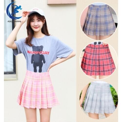 5 Color Girls Tennis Skirt High Waist Pleated Skirt Student New Sports Plaid Skirt Running Fitness Tennis Skirts Sports Clothing