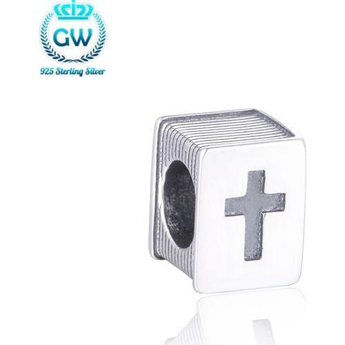 925 Sterling Silver Vintage Cross Charm For Jewelry Making Bracelets & Necklace Religious Charms Wholesale Brand GW T052