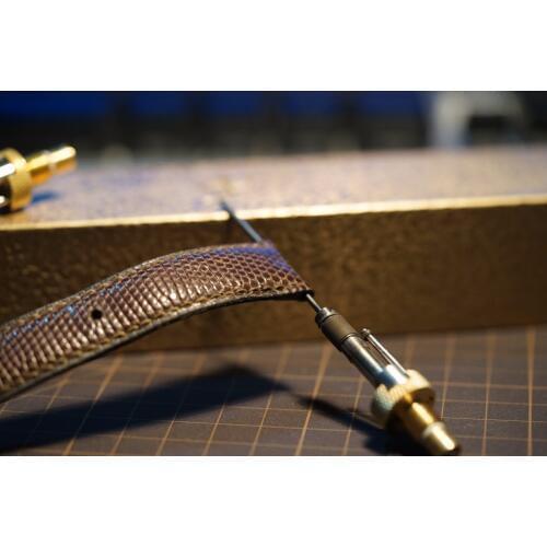 Two orifice Electric Creaser leather machine accessories - hot edge irons(Watch Band hole \Copper iron\Cut off hand Stitching)