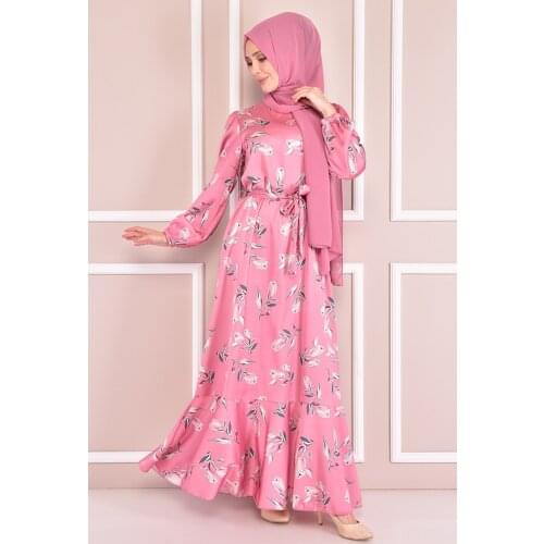 Saten Elbise Pudra NEV14750