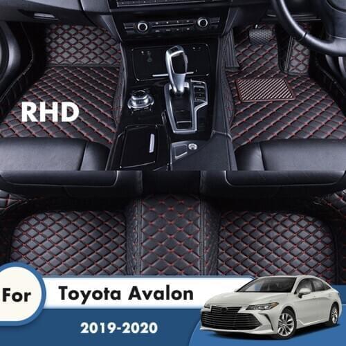 RHD Car Floor Mats For Toyota Avalon 2020 2019 Carpets Leather Custom Styling Car Accessories Interior Cover Decoration Foot Pad