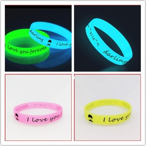 Silicone Luminous Wristbands Rubber Sweat Band Bracelets Men Women Rubber Shine Bangles Wristbands Glow in the Dark Sport Wrap