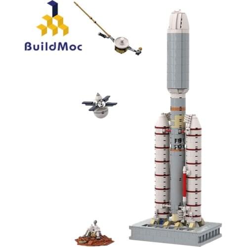 Buildmoc City Space Titan IIIE Centaur 1/110 Scale MOC Planetary Exploration Rocket Launcher Building Blocks Collection Kid Toys