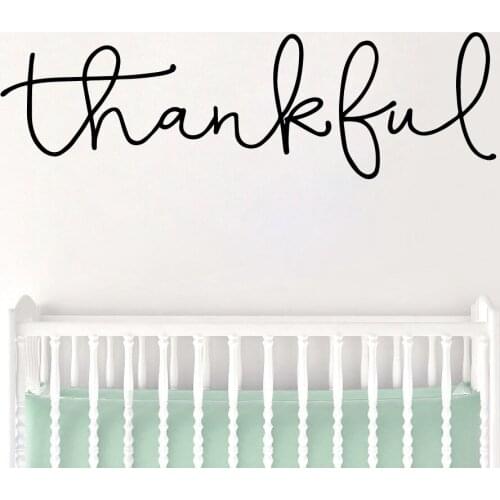 Diy thankful text Wall Sticker Home Decor Decoration For Kids Rooms Decoration Home Party Decor Wallpaper vinilo pared