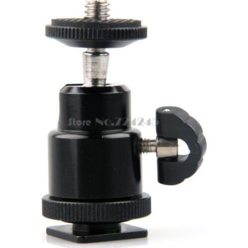 For Camera Tripod LED Light Flash Bracket Holder Mount 1/4 Hot Shoe Adapter Cradle Ball Head with Lock Cheap Sale
