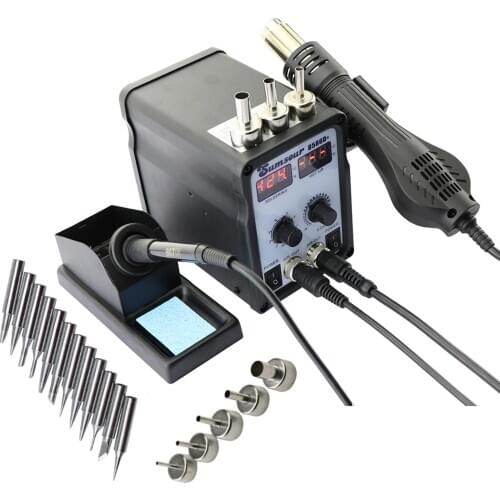 Digital Display Hot Air Gun Desoldering Station 2 In 1 Constant Temperature Electric Soldering Iron 8586D+ Repair Welding Tool