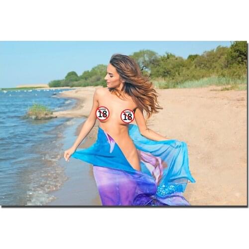 Adult Model Photo Sexy Girl At The Seaside Hot Body Canvas Painting Wall Art Posters For Room Decor