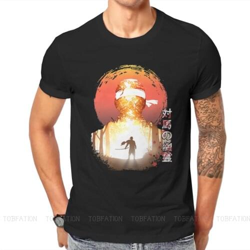 Ghost of Tsushima Action Adventure Game 100% TShirts Warrior Essential Personalize Mens T Shirt Hipster Clothing Size S-6XL