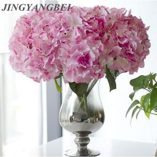 Artificial Flower Hydrangea Bouquet 5 Heads Silk Flower Real Touch Fake Flower For DIY Home Wedding Decoration Floral