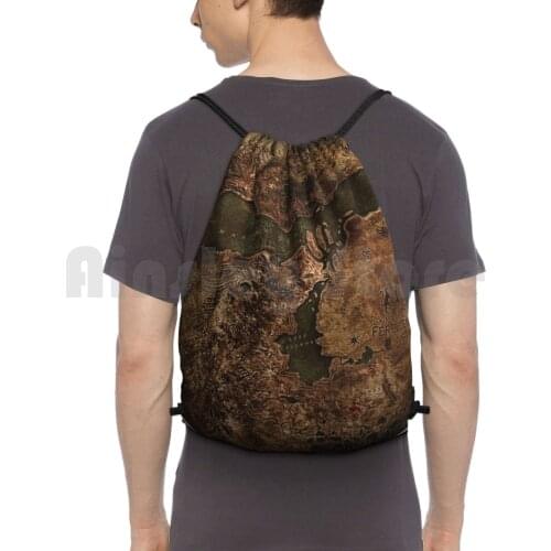 Dragon Age Map Backpack Drawstring Bags Gym Bag Waterproof Dragon Age Dragon Age Inquisition Inquisition Dragon Age Map