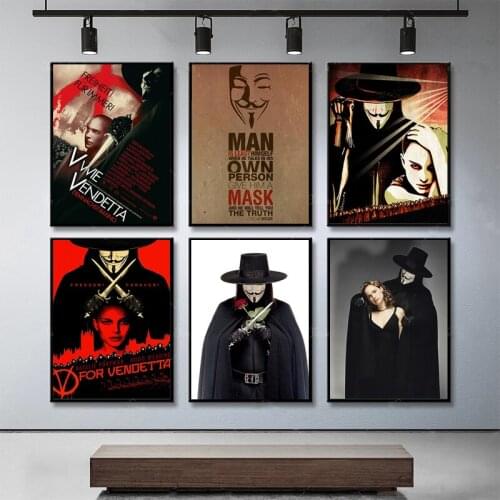Retro Movie V for Vendetta Canvas Painting Wall Art Pictures Thought Aesthetics Posters Prints Living Room Home Artwork Decor