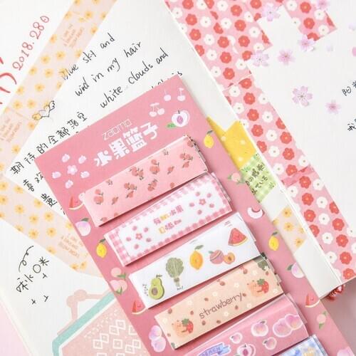 120pcs/lot Take-away Tape with Release Paper Creative Fresh Memo Pads Sweet Fruits Strawberry Blueberry Sticky Notes