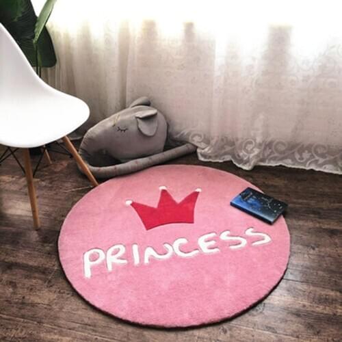 Carpet Home Mat Rug Sofa Bedroom Decor Princess Pink Round Rugs Girl Heart Carpets Bedroom Bedside Blanket Room 러그 ковер диван