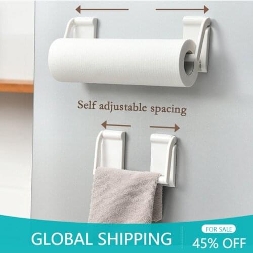 Creative Paper Towel Storage Rack Cling Film Wall Shelf Refrigerator Magnetic Absorption Organizer Kitchen Sundries Supplies